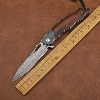 Корона от титанова сплав 108 слоеве Дамасского нож VG10 Къмпинг, Лов и Риболов в открито Оцеляване EDC Инструментален нож