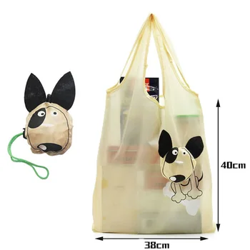 Креативен cartoony кученце, екологично чиста пазарска чанта, сгъваема преносима чанта за съхранение в супермаркет от полиестер