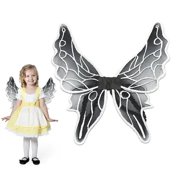 Крилата на феите, бебешка рокля с крила на пеперуда, сгъваеми крила на ангел с еластични джапанки, празник на маскарадните крила на ангел, за да