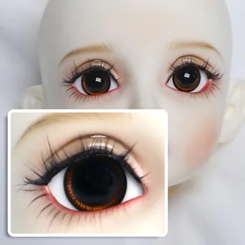 Куклени очи BJD идеални за 14 мм и 16 мм моделиране ювенильных аксесоари за кукли с кафяви стъклени очи