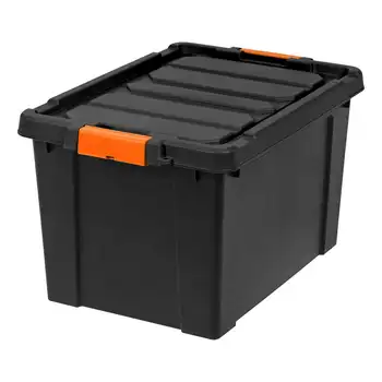 Кутия за съхранение на 19 Литра Тежкотоварни Пластмасова, черна