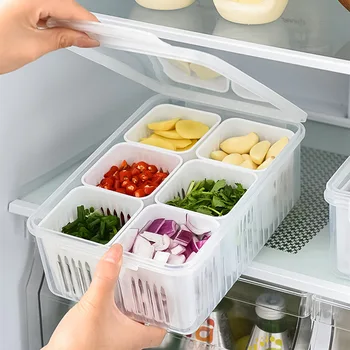 Кухненски хладилник, кутия за съхранение на съставките, класификация на джинджифил, чесън, лук, чушки, кутия за съхранение на пресни зеленчуци, контейнер за зеленчуци