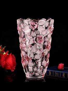 Лека луксозен кристален ваза за рози с гидропонными растенията в европейски стил, богата на бамбук цвете посуда, маса, холна масичка, хол