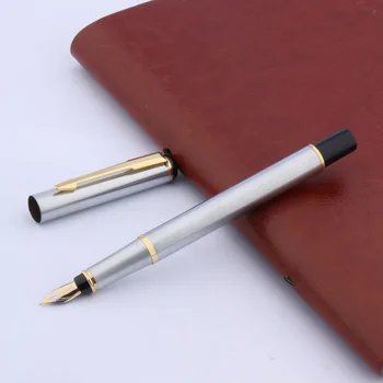 Луксозен висок клас марка Baoer 801 Метална писалка стомана цвят, матово студентски канцеларски материали, офис консумативи