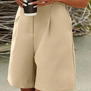 Луксозен женски летен костюм на копчета от S до 3XL, къси панталони, офис облекло, дамски дълги панталони, дамски ежедневни панталони