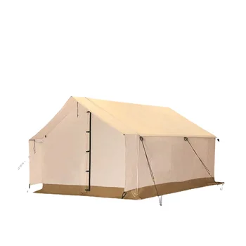 Луксозна Водоустойчив Стенни палатка от Futon платна Glamping, 12'x 14' за нощуване на открито, Пътуване, Семейство или Военни