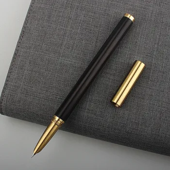 Луксозно ретро дървена писалка 0,38 мм Офис бизнес мастило химикалки за писане подарък канцеларски материали