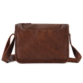 Малка чанта-месинджър от естествена кожа, класическа мъжка чанта през рамо, работна бизнес чанта през рамо за таблет 9,7 