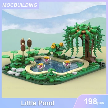 Малко езерце модел MOC Строителни блокове САМ Събрание тухли Пейзаж Вид развиване на творчески детски играчки за Коледни подаръци 198 бр.