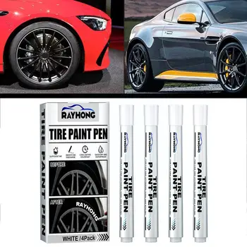 Маркер за оцветяване гуми водоустойчив бели маркер дръжки перманентная боя работете за пречистване на гуми метален маркер гумена боя автокраска W0J0