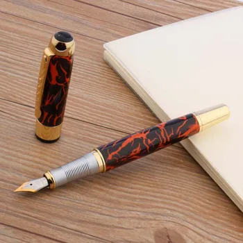Маркова писалка Jinhao 250 Тъмно-червена със златна тапицерия Среден съвет на Мастило на писалката, за дейност, офис, ученически пособия, писма