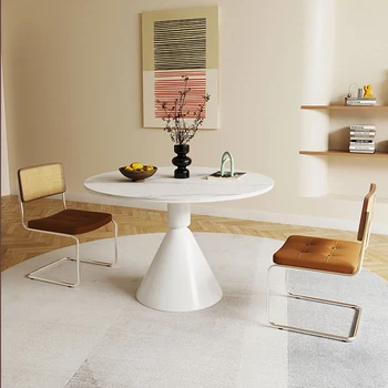 Маса за хранене със скандинавски минималистичном стил, поднесени с в хола, висок кухненската масичка за кафе, маса за хранене, център, градинска мебел за салон Muebles