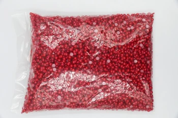 Маса опаковка 2-12 mm от ABS-пластмаса с плоска задната част цвят на Сиам, кръгли мъниста от прозрачни перли, имитации на пластмасови мъниста от прозрачни перли