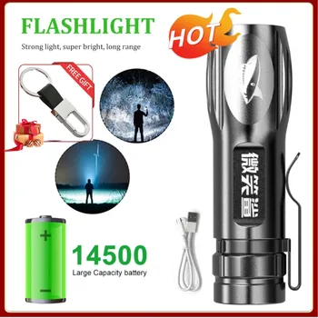 Мини фенерче, мощно led фенерче, USB-осветление, фенерче с фиксиран фокус, лампа на далечни разстояния, водоустойчив преносими туристически фенери