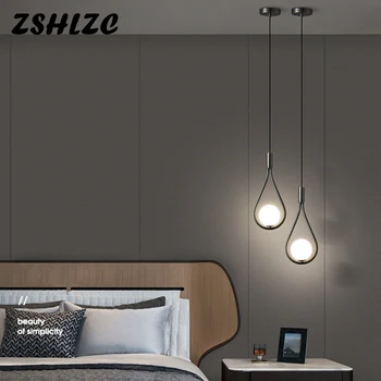 Модерен led окачен лампа, златни и черни медни лампи, домашен окачен лампа за прикроватной нощни шкафчета, спалня, хол, трапезария
