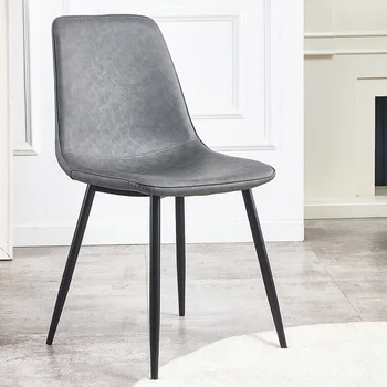 Модерен европейски трапезни столове от метал и изкуствена кожа, модерни трапезни столове за партита, мебели за спалня в скандинавски стил, мебели за Мас-де-Estar