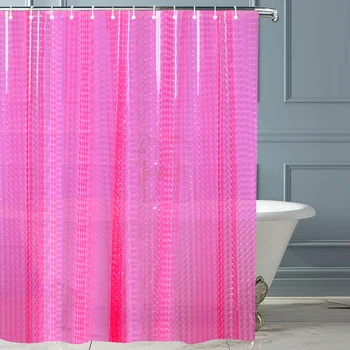 Модерна, прозрачна, водоустойчива 3D завеса за душ за декорация на дома, Аксесоари за баня Douchegordijn 12 куки