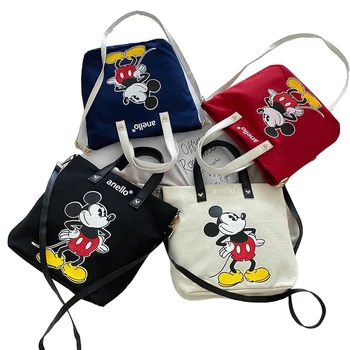 Модерна чанта Disney с Мики Маус, ежедневни малка чанта с анимационни модел, преносим холщовая чанта, белезници, чанта за обяд, чанта за мама