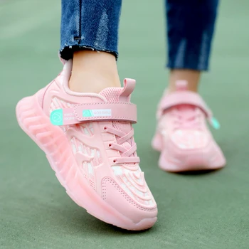 Модни детски обувки, обувки за момичета, розови бебешки ежедневни обувки, дишаща училищни спортни обувки за момчета, черни обувки за тенис