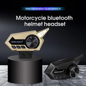 Мотоциклетът BT18 водоустойчив безжични слушалки за шлем IP67 капацитет 2500 mah, хендсфри, стерео слушалки за колоездене със защита от смущения