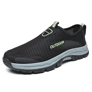 Мъжки ежедневни обувки от окото на материала, летни улични водни маратонки, мъжки маратонки, нескользящие катерене туристически обувки, дишаща мъжки обувки за трекинг
