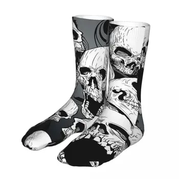 Мъжки чорапи с черепа на смъртта в готически стил, памучни забавни дамски чорапи