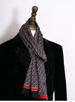 Мъжки шал от 100 коприна, двуслойни дълъг маточната шал, вратовръзка за сватбен бизнес костюм, звезда, червено, синьо, черно, кафяво