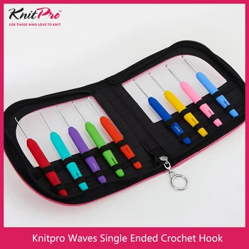Набор от трикотажни куки Knitpro Waves 9 размери розов или зелен цвят