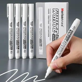 Не е лесно да избледняват бяла писалка за перманентната боя, бързо съхнещи водоустойчив бели маркер химикалки, гладко писане, устойчивост на износване