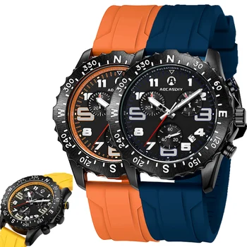Нов висок клас марка AAA, спортни модни мъжки бизнес водоустойчив ръчен часовник, силиконови класически часовници за мъже