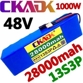 НОВА батерия CKADK 48V 13s3p 28Ah акумулаторна батерия 1000 W висока мощност електрически велосипед Ebike BMS с жак xt60 + зарядно устройство