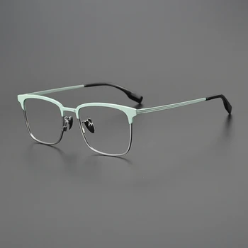 Нова класическа квадратни рамки от чист титан, мъжки оптични очила при късогледство, женски квадратни модерни персонални очила