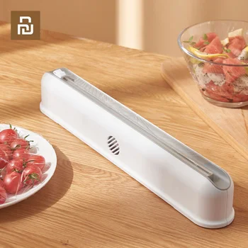 Нова потребителска кутия за рязане на храна филм Youpin, кухненски приспособления, опаковъчен диспенсер, адсорбционное монтиране на устройство за рязане на храна филм