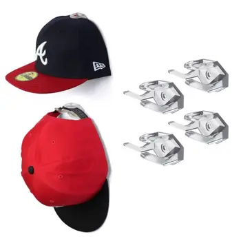 Носеща способност за стенни шкафа Бейзболна шапка на самозалепващи с отвор за винта Закачалка за шапки Куки за шапки Титуляр за шапки, закачалки за шапки