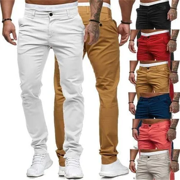 Обикновен мъжки ежедневни панталони, плътно прилепнали панталони за мъже, панталони-карго, стил на обличане, дълги панталони и универсални панталони 2023 година