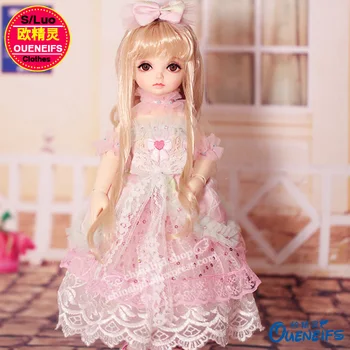Облекло BJD, рокля от дантела прежда 1/6 и розова рокля за кукла за тялото YOSD, аксесоари за кукли YF6-148