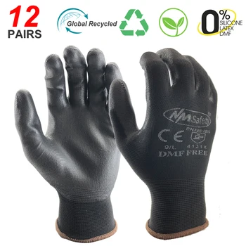 Одобрени от CE безшевните потници предпазни ръкавици с найлонови с антиоксидантна полиуретанова боя покритие с общо предназначение, предпазни работни ръкавици