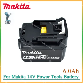 Оригинален Makita 6000 mah 14,4 v Литиево-йонна Батерия За Електроинструменти Makita 14 6.0 Ah Батерии BL1460 BL1430 1415 194066-1