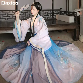Оригинално вышитое китайското древно рокля Ханфу, източна традиционно облекло принцеса на династия Хан, национален празничен костюм за cosplay