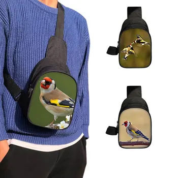 Отличителни чанти с принтом сладки птички щегла, чанта през рамо, със сини блатото синицей за пътуване, чанти през рамо с въглищен синицей, чантата, държач за ключове от телефона