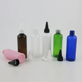пластмасова бутилка за лосион и крем за пътуване 24x100 мл за еднократна употреба с пластмасов капак за чучур, козметична бутилка за домашни любимци обем 100 куб. см с капак
