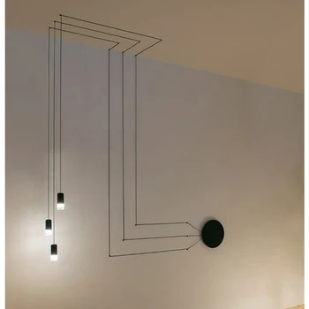 Постмодернистская дизайнерска линия на Vibia, ресторант, модел зала, творчески многоголовый прост двухшпиндельный минималистичен, с монтиран на стената лампа за повърхностен монтаж
