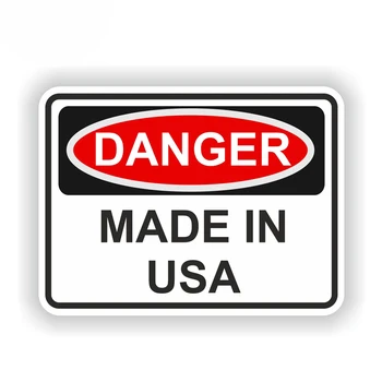 Предупреждение 13,2*9,6 см, направено В САЩ, стикер на колата е с опасност, декоративна vinyl водоустойчив стикер