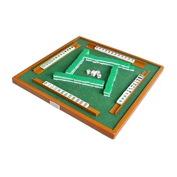 Пътен комплект за mahjong със сгъваем маса за махджонг, преносим игра комплект за почивка в Mahjong игри, игра, развлечения на открито, оборудване за партита