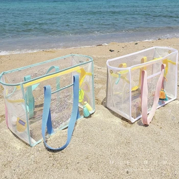 Пътна преносима прозрачна желейная плажна чанта на едно рамо от PVC, водоустойчив чанта за фитнес и плуване, предназначена за измиване на майка си