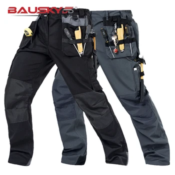 Работни панталони за мъже, изграждане на технически работни панталони с много джобове, здрави и износоустойчиви панталони-карго за електрозахранване