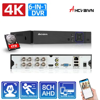 Разпознаване на лица H. 265 4CH 8CH 4K AHD Хибридни DVR видеорекордер Подкрепа 8MP 5MP 2MP AHD IP камера ВИДЕОНАБЛЮДЕНИЕ система за домашна сигурност