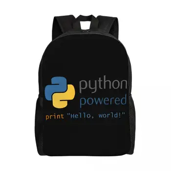 Раница за лаптоп се захранва от Python за мъже и жени, модерна чанта за студенти, ученици, уеб програмист, разработчик на компютри, чанта за енкодер
