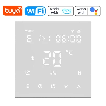 Регулатор на температурата на Hristo Wifi HY607 Електрически бойлер за подгряване на пода термостат е Съвместим с Amazon Alexa и Google Home