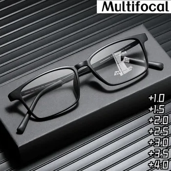 Реколта Мультифокальные Очила За четене, Мъжки Модни Анти-сини Очила компютър, Пресбиопические Бифокални Очила с Диоптриями от + 1.0 до + 4,0